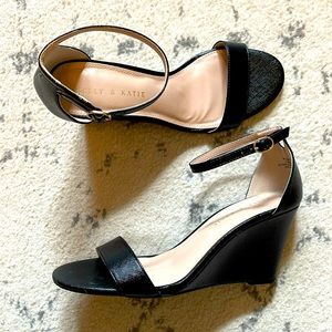 Kelly & Katie Himesta Textured Wedge Ankle Strap Sandal Minimalist